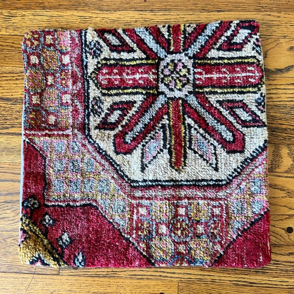 Other - Turkish Handmade Wool Red and Cream Patterned Pillow Cover, NWOT